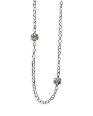 Lagos Sterling Silver & 18K Yellow Gold Love Knot Station Necklace