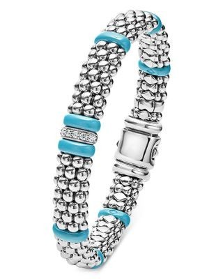Lagos Blue Caviar & Diamond Sterling Silver Bracelet, 7