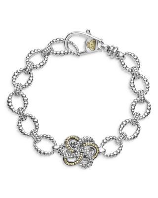 Lagos Sterling Silver & 18K Yellow Gold Love Knot Station Bracelet, 8