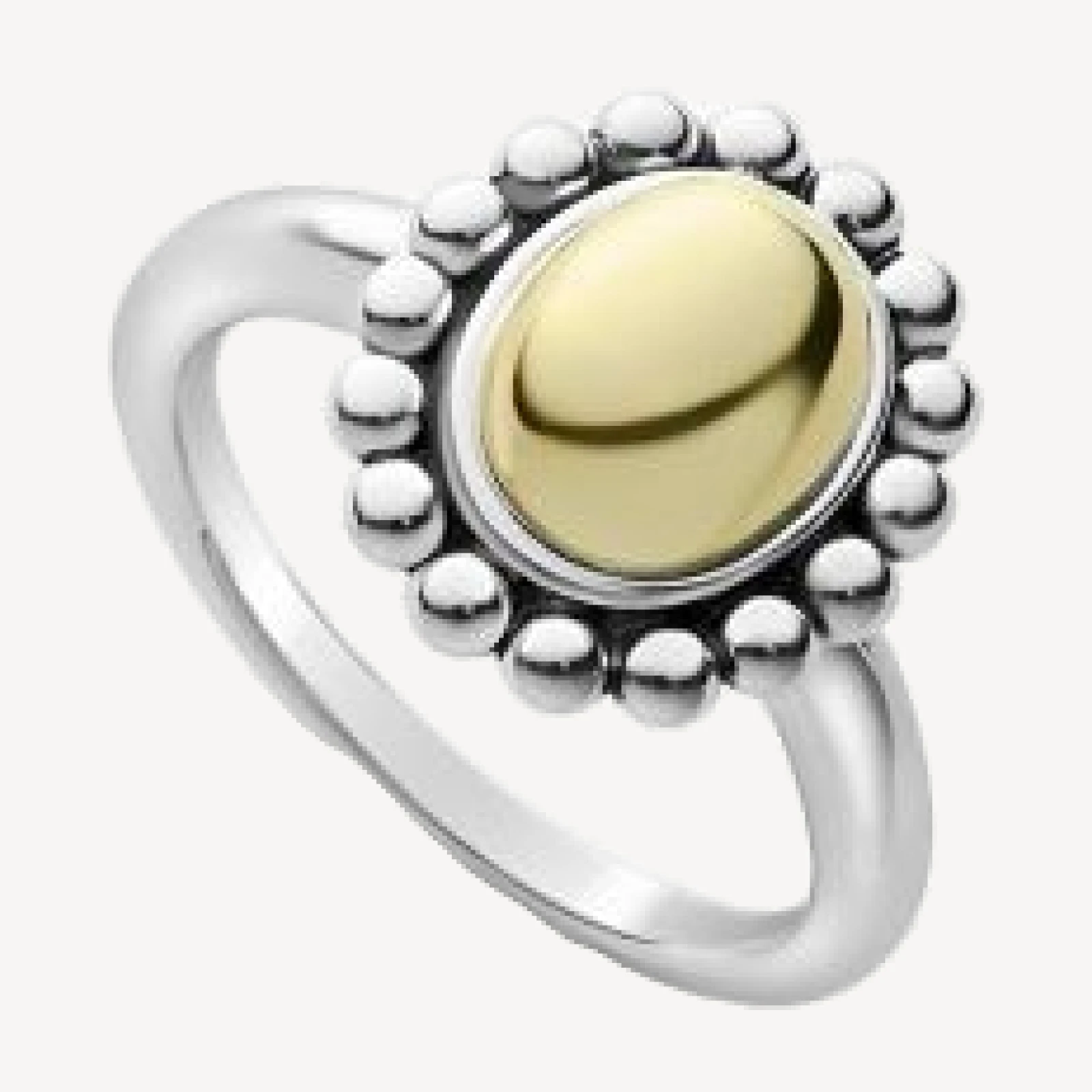 Lagos 18K Yellow Gold & Sterling Silver High Bar Oval Dome Ring