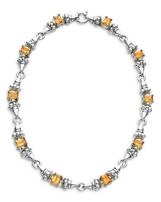 Lagos 18K Yellow Gold & Sterling Silver Glacier Citrine Collar Necklace, 16