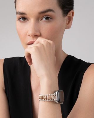 Lagos Smart Caviar 18K Rose Gold & Sterling Silver Single Diamond Apple Watch Bracelet, 38-44mm