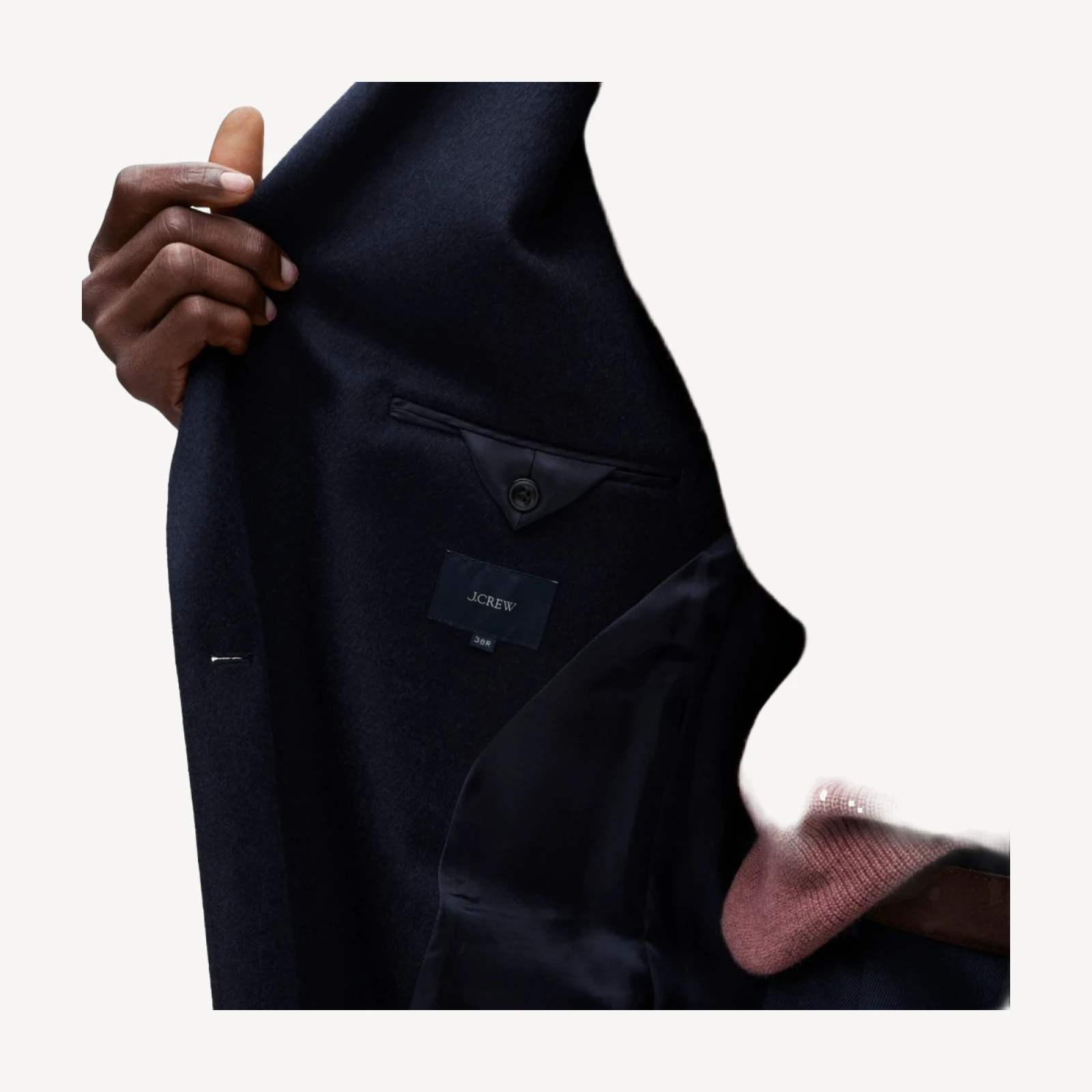 Double-breasted topcoat in English merino wool