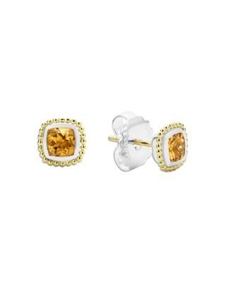 Lagos 18K Yellow Gold & Sterling Silver Rittenhouse Citrine Stud Earrings