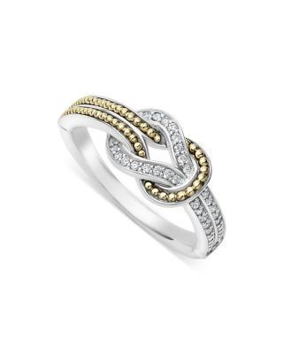 Lagos 18K Yellow Gold & Sterling Silver Newport Diamond Knot Band