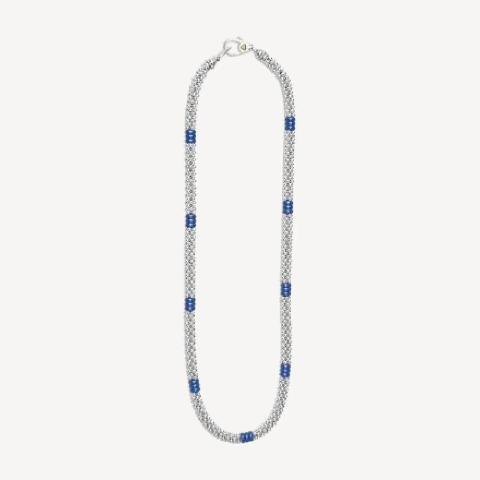 Lagos Sterling Silver Ultramarine Ceramic Rondelle & Bead Collar Necklace