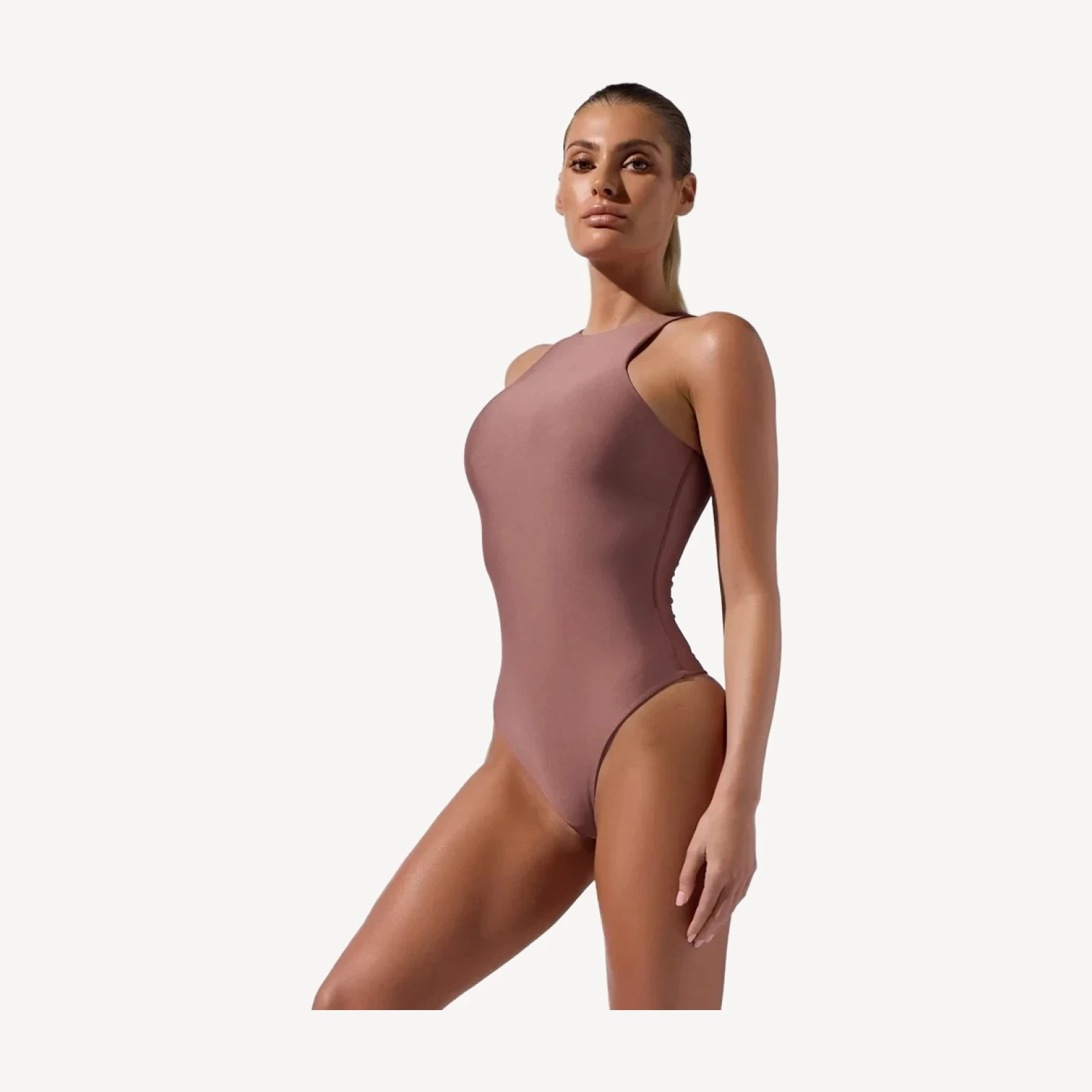 High Neck Bodysuit [Mauve]