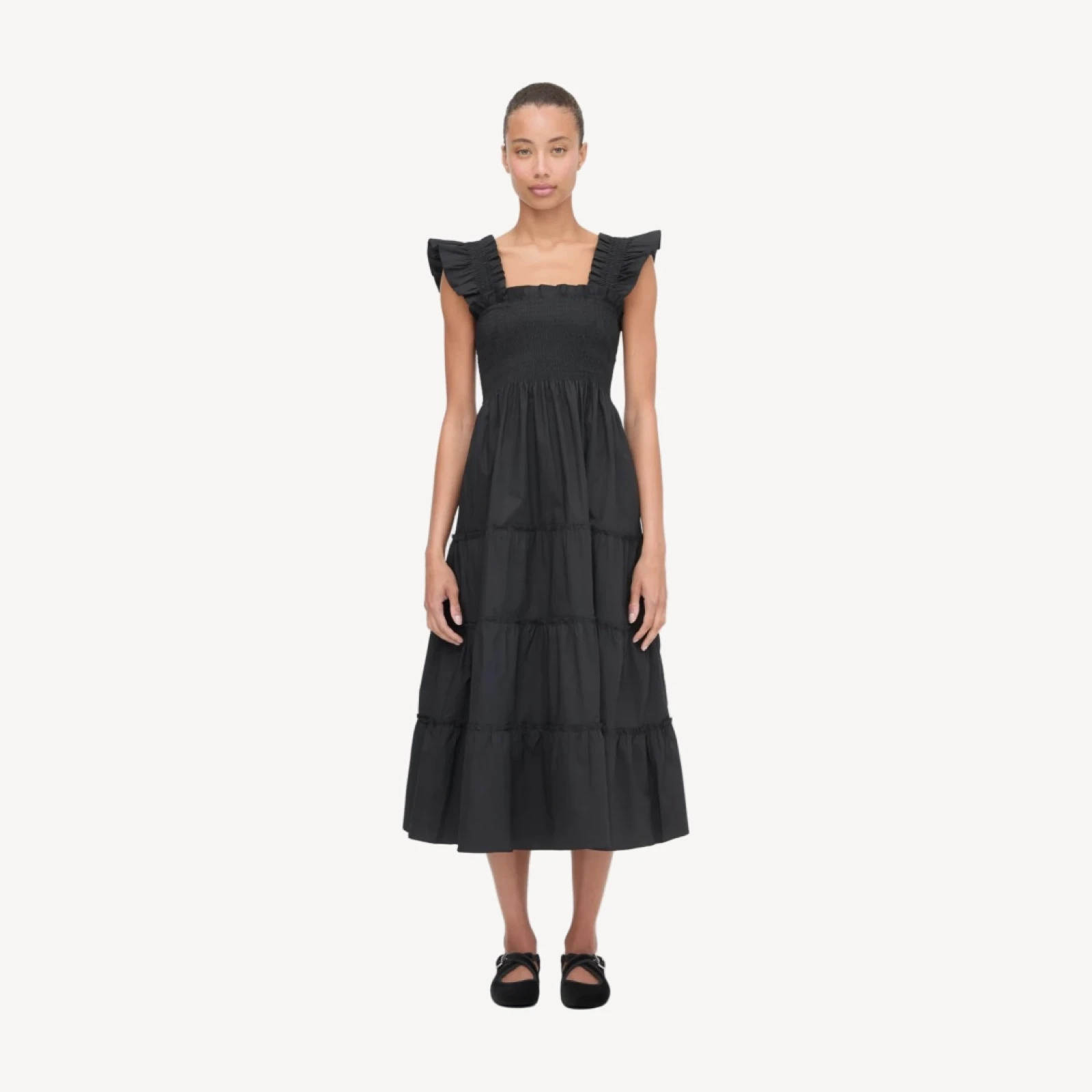 The Ellie Nap Dress - Black Poplin