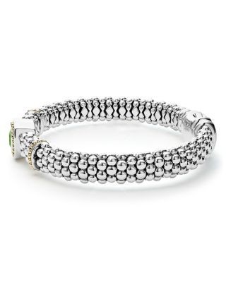 Lagos 18K Yellow Gold & Sterling Silver Rittenhouse Peridot Frame Bead Link Bracelet