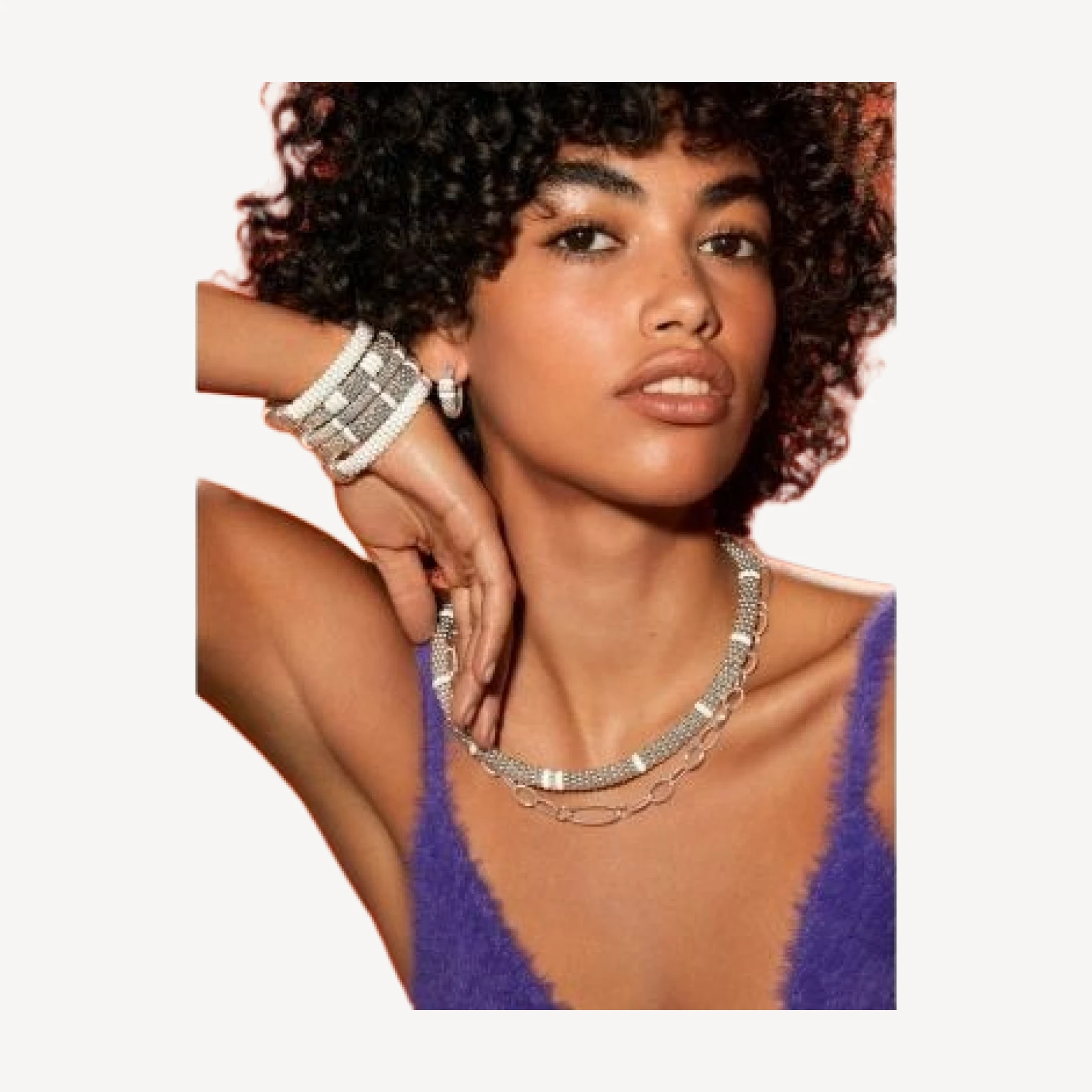 Lagos Ceramic & Sterling Silver White Caviar Diamond Station Necklace, 16