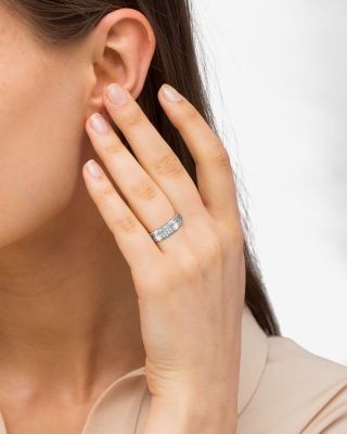 Lagos Sterling Silver Signature Caviar Pave Diamond Ring