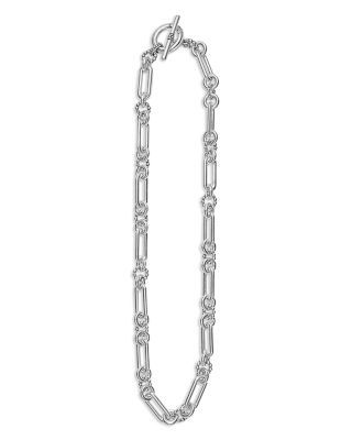 Lagos Sterling Silver Signature Caviar Mixed Link Statement Necklace, 18