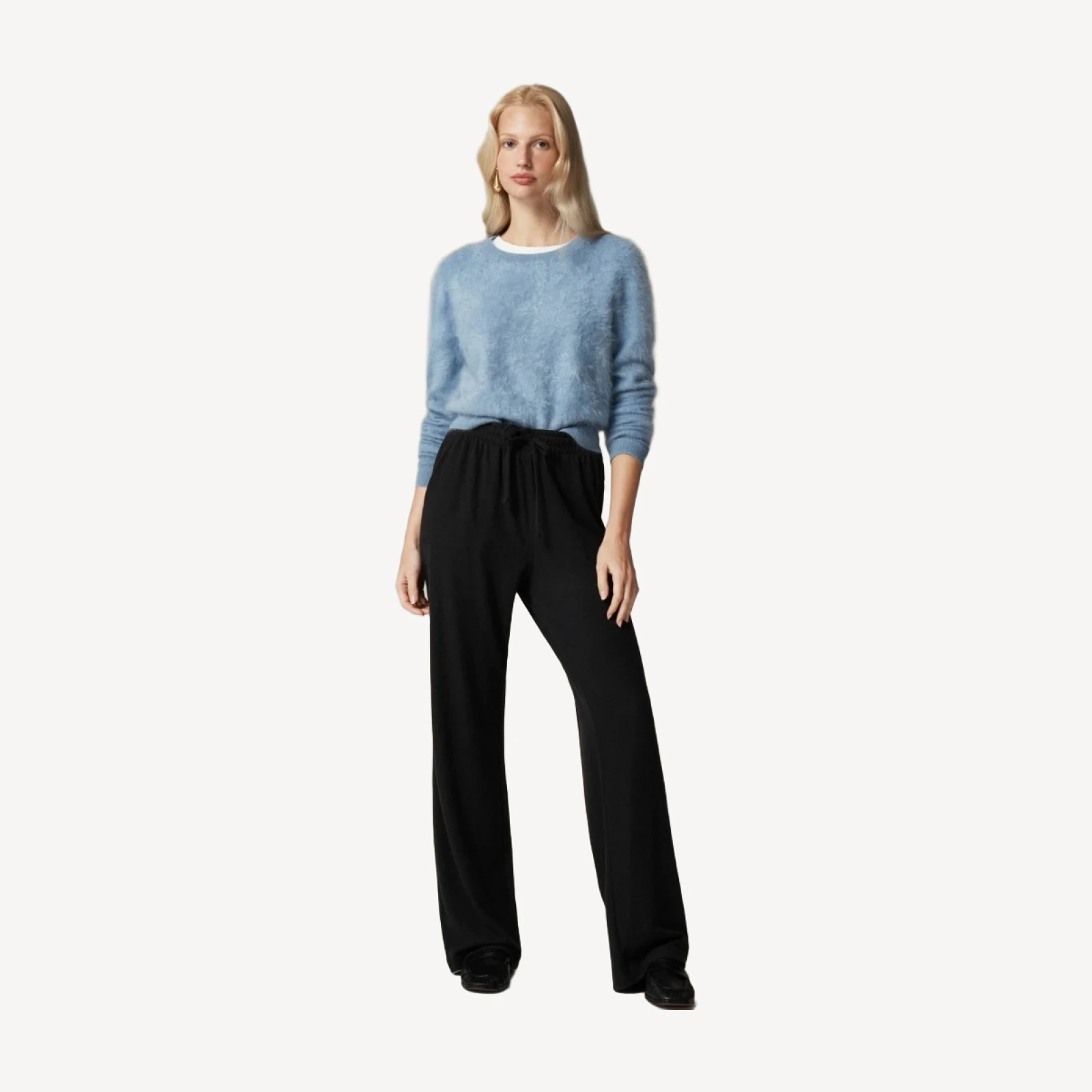 Soft rib wide-leg pant