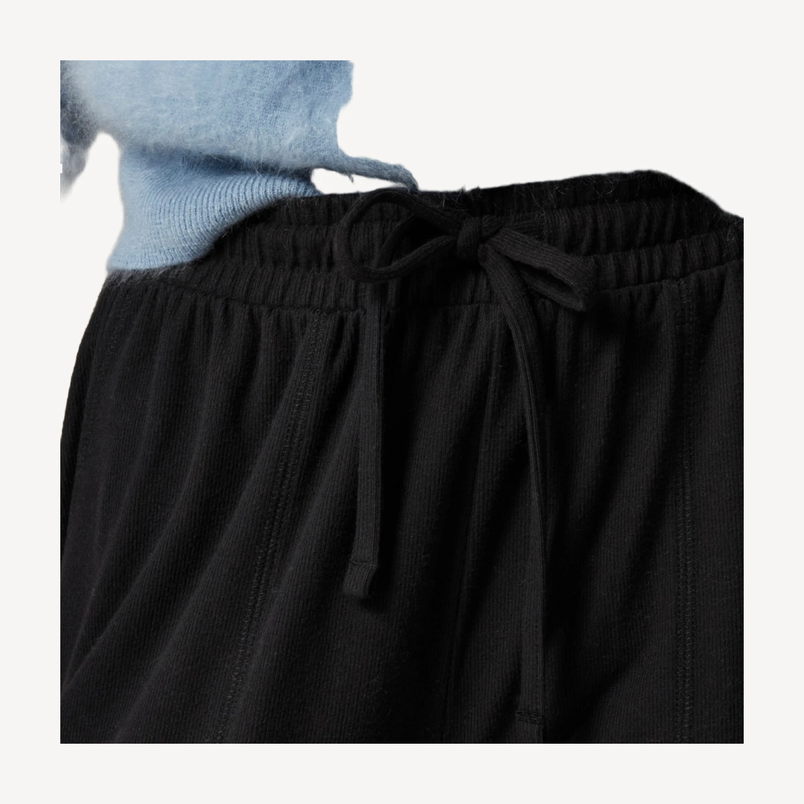 Soft rib wide-leg pant
