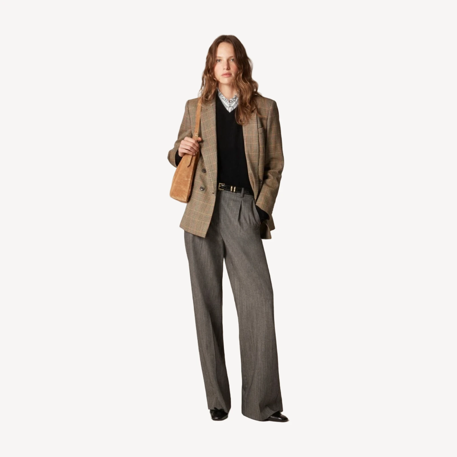 Jules ruffle-collar shirt in striped crepe de chine