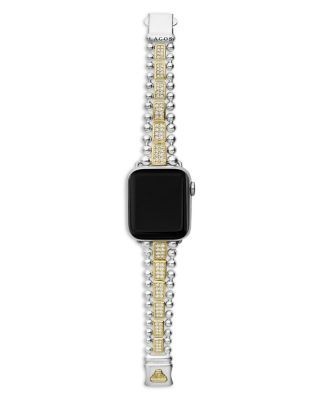 Lagos Sterling Silver & 18K Gold Diamond Apple Smartwatch Bracelet, 38-45mm