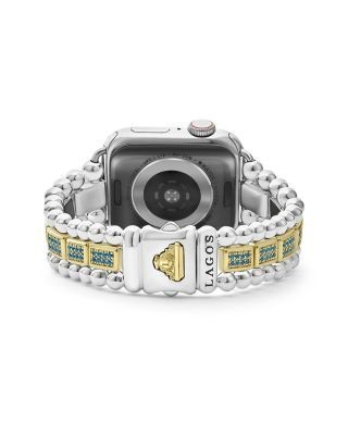Lagos Smart Caviar Sterling Silver & 18K Gold Apple Watch Bracelet, 38-45mm