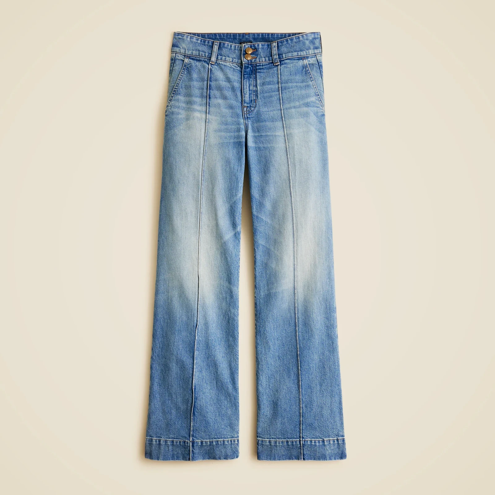 Denim trouser jean with stacked buttons