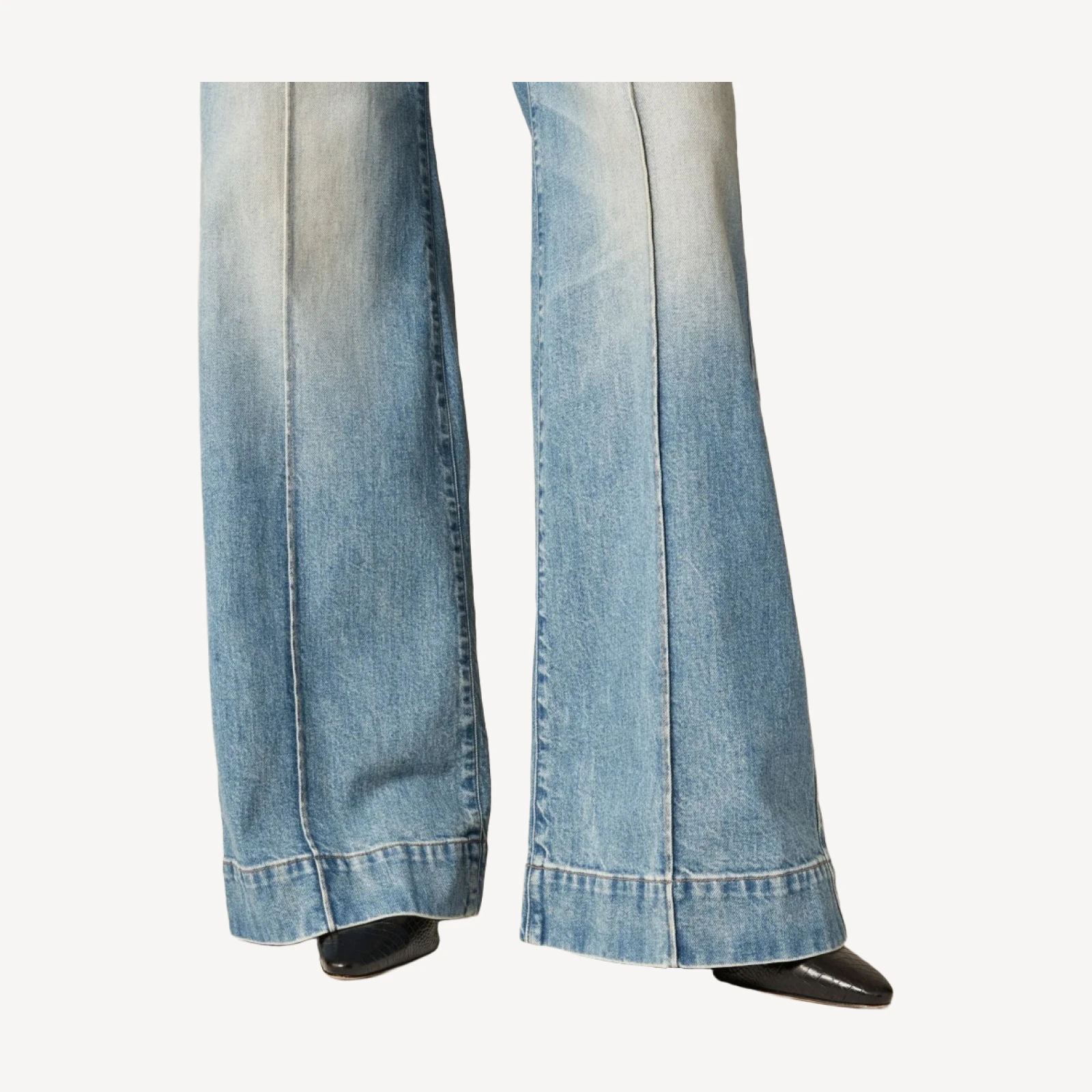 Denim trouser jean with stacked buttons