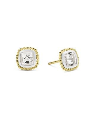 Lagos 18K Yellow Gold & Sterling Silver Rittenhouse White Topaz Stud Earrings