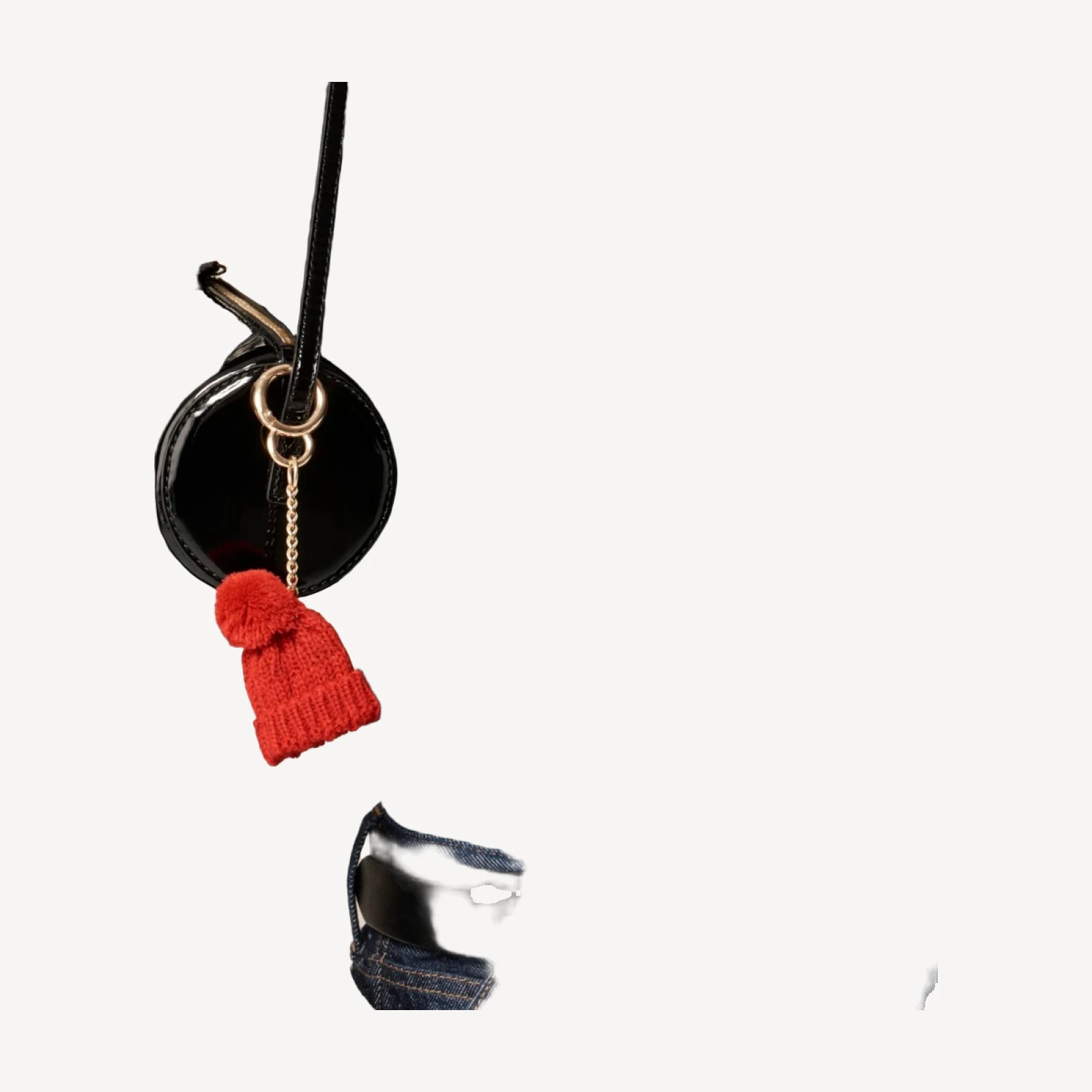 Pom-pom beanie bag charm