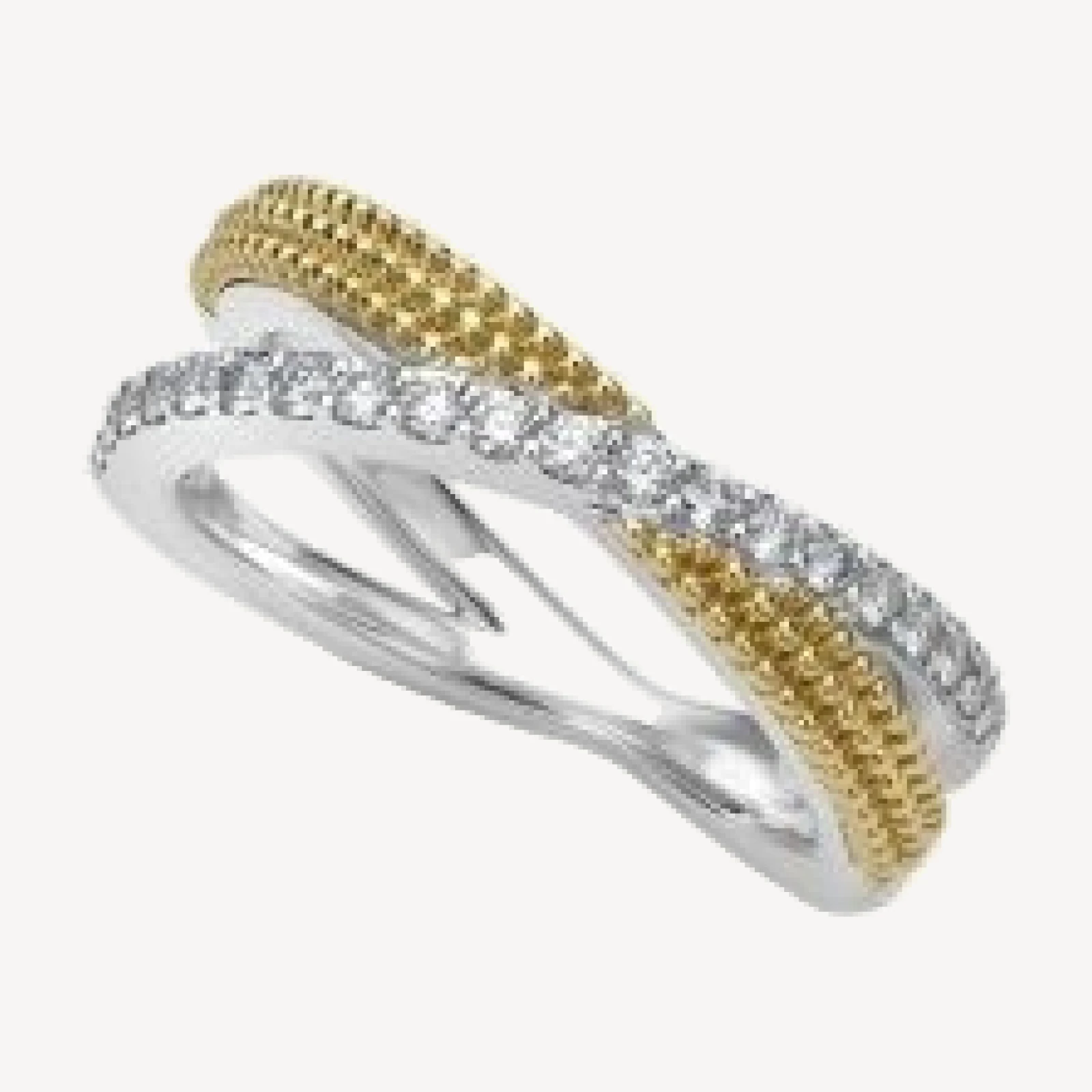 Lagos 18K Yellow Gold & Sterling Silver Caviar Diamond & Bead Crossover Ring