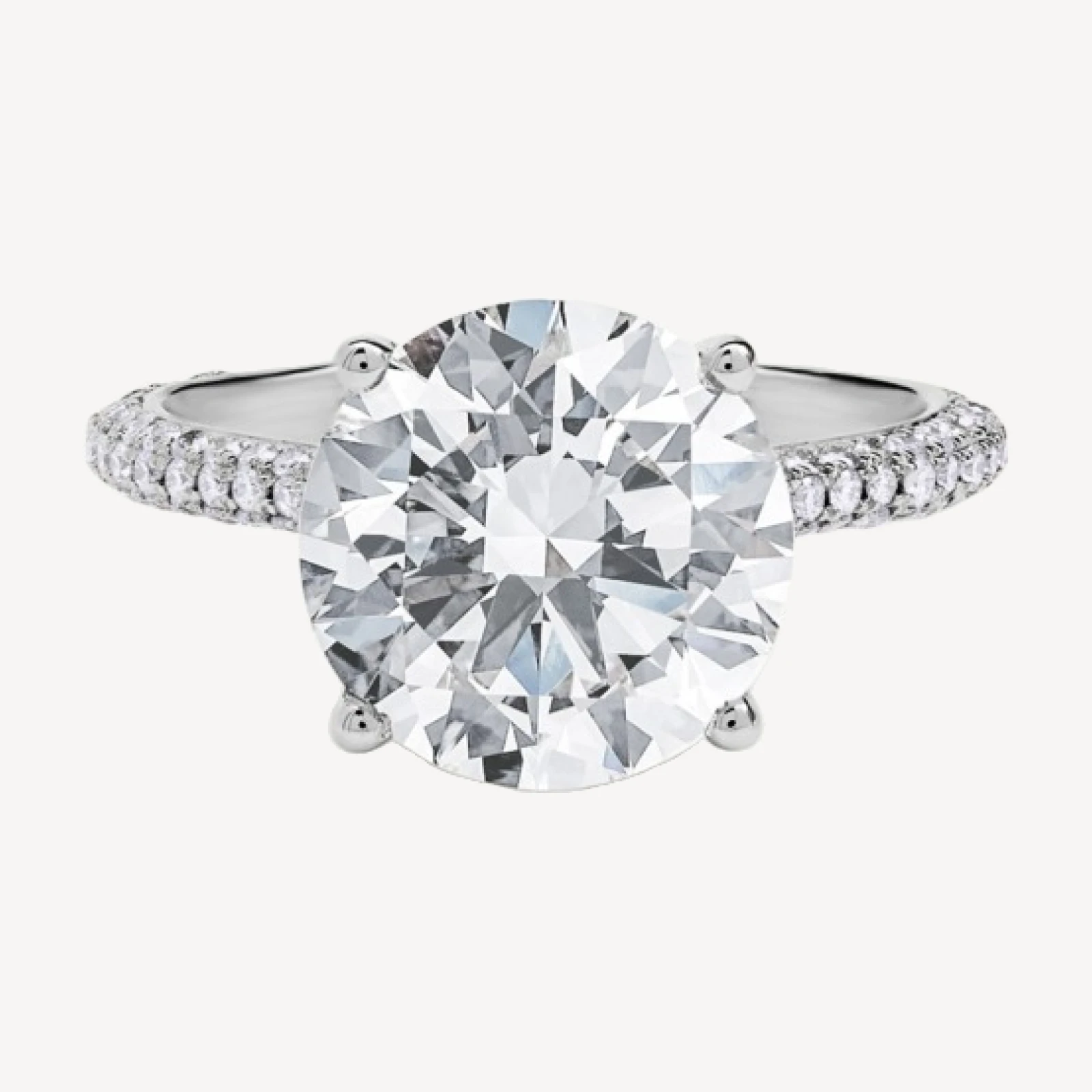 Lab Grown Diamond Oval Pave Cathedral Engagement Ring - 5ctw