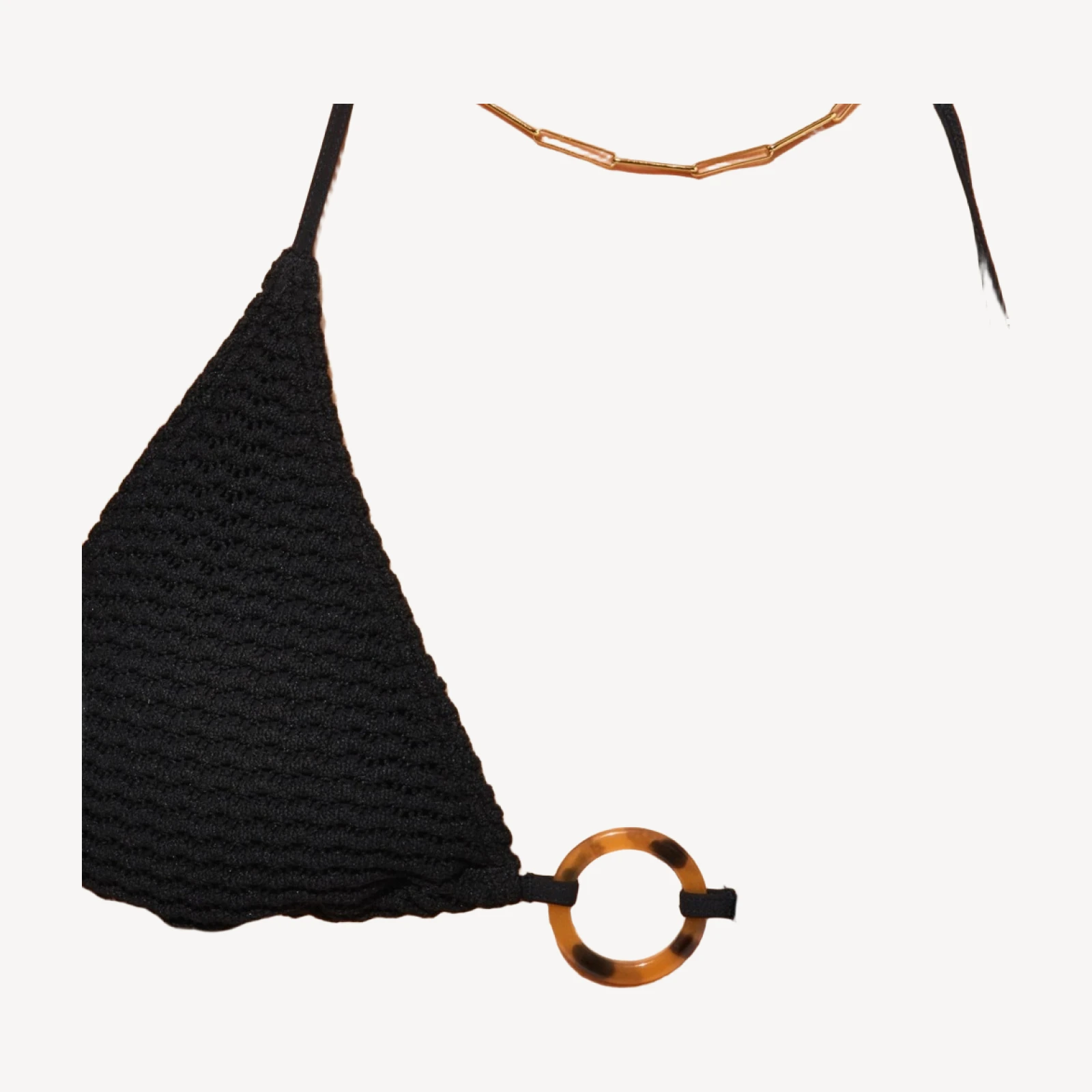 Crochet string bikini top with O-ring