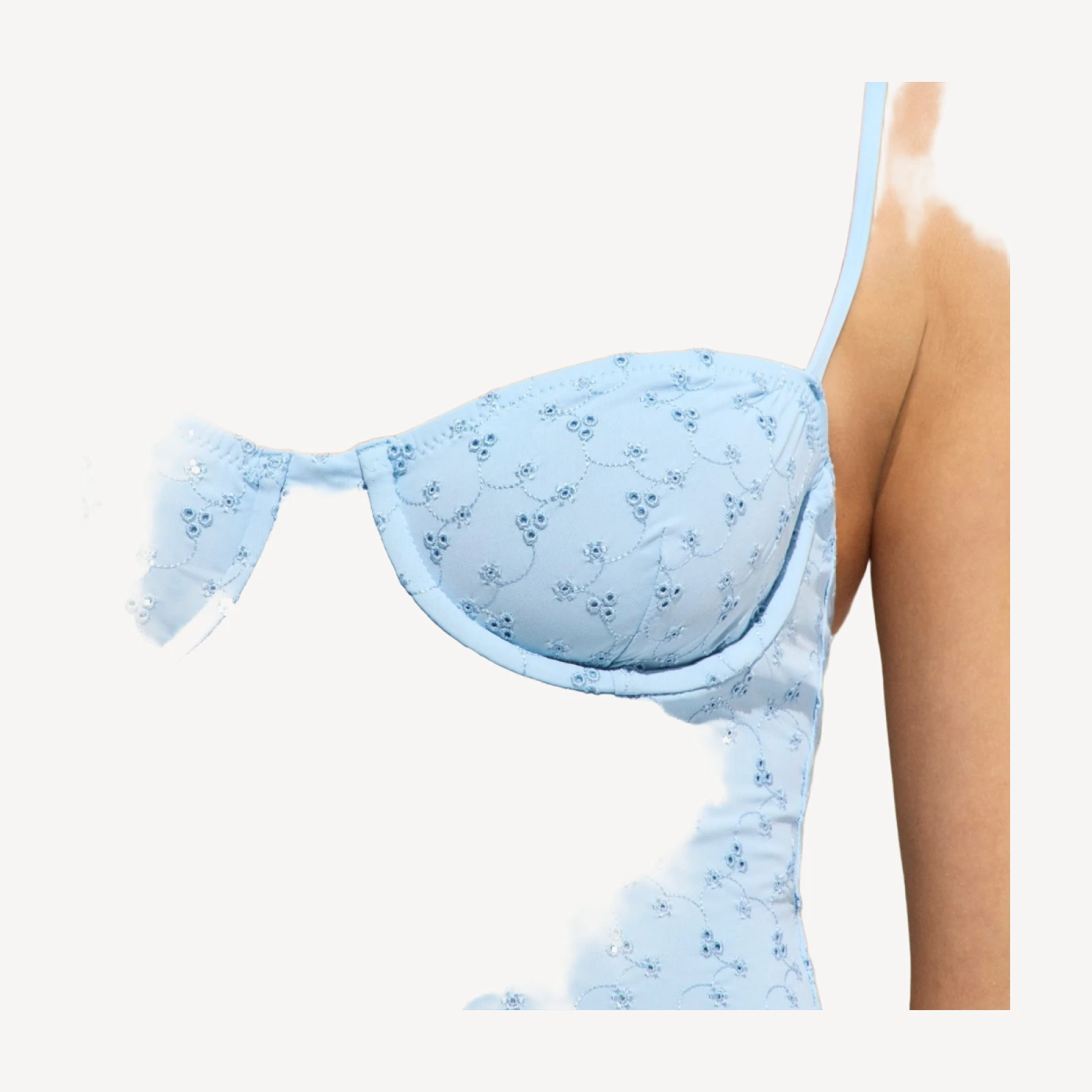 Eyelet balconette underwire one-piece