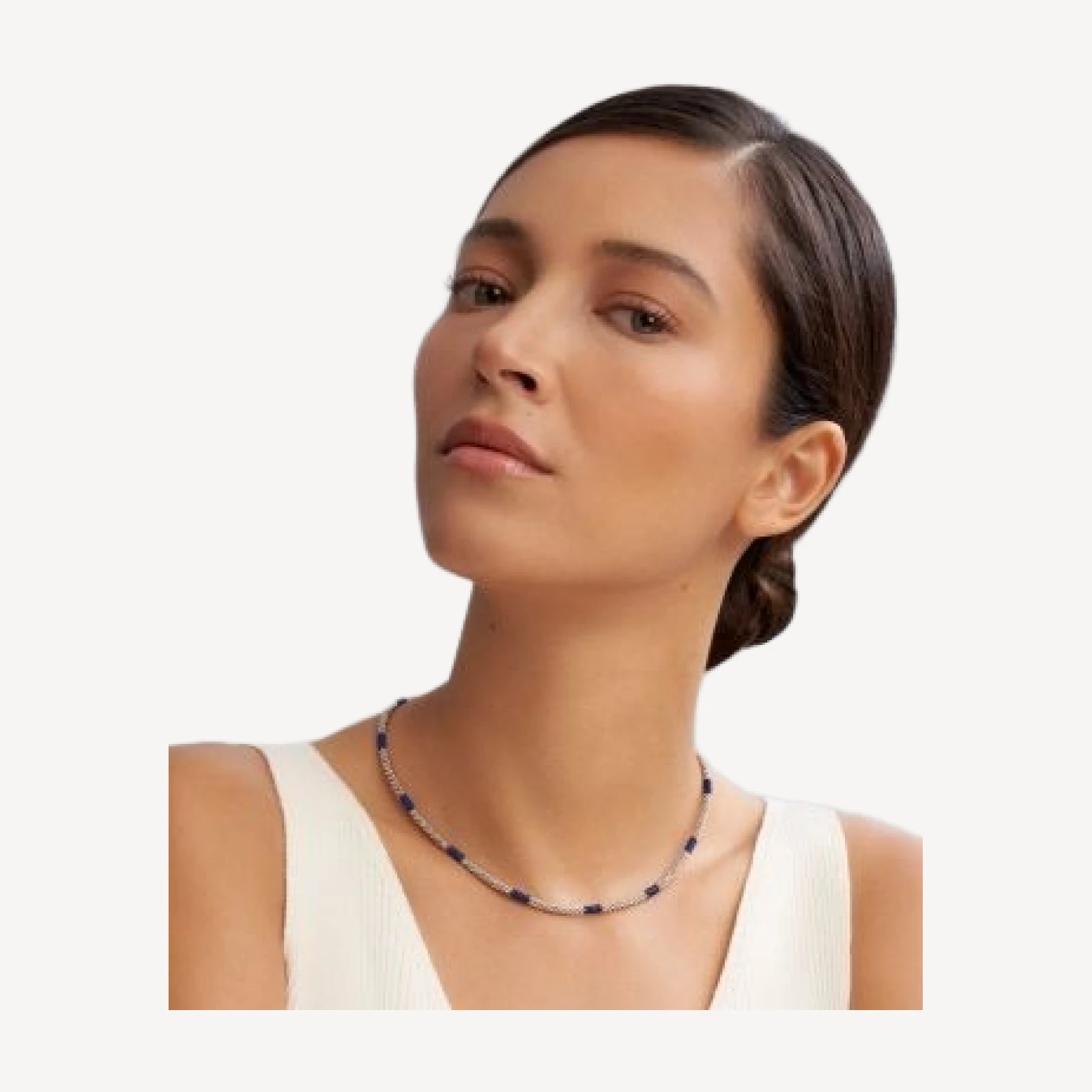 Lagos Blue Caviar Silver Station Ceramic Beaded Necklace, 16