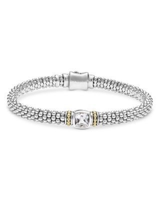 Lagos Sterling Silver & 18K Yellow Gold Rittenhouse White Topaz Bracelet