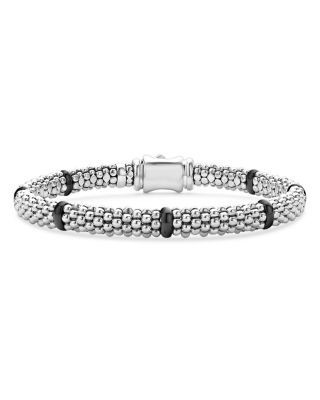 Lagos Sterling Silver Black Caviar Ceramic Beaded Bracelet