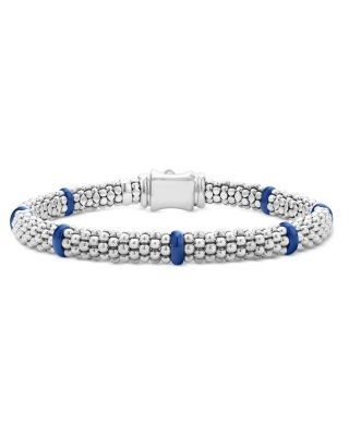 Lagos Sterling Silver Blue Caviar Ceramic Bead Bracelet