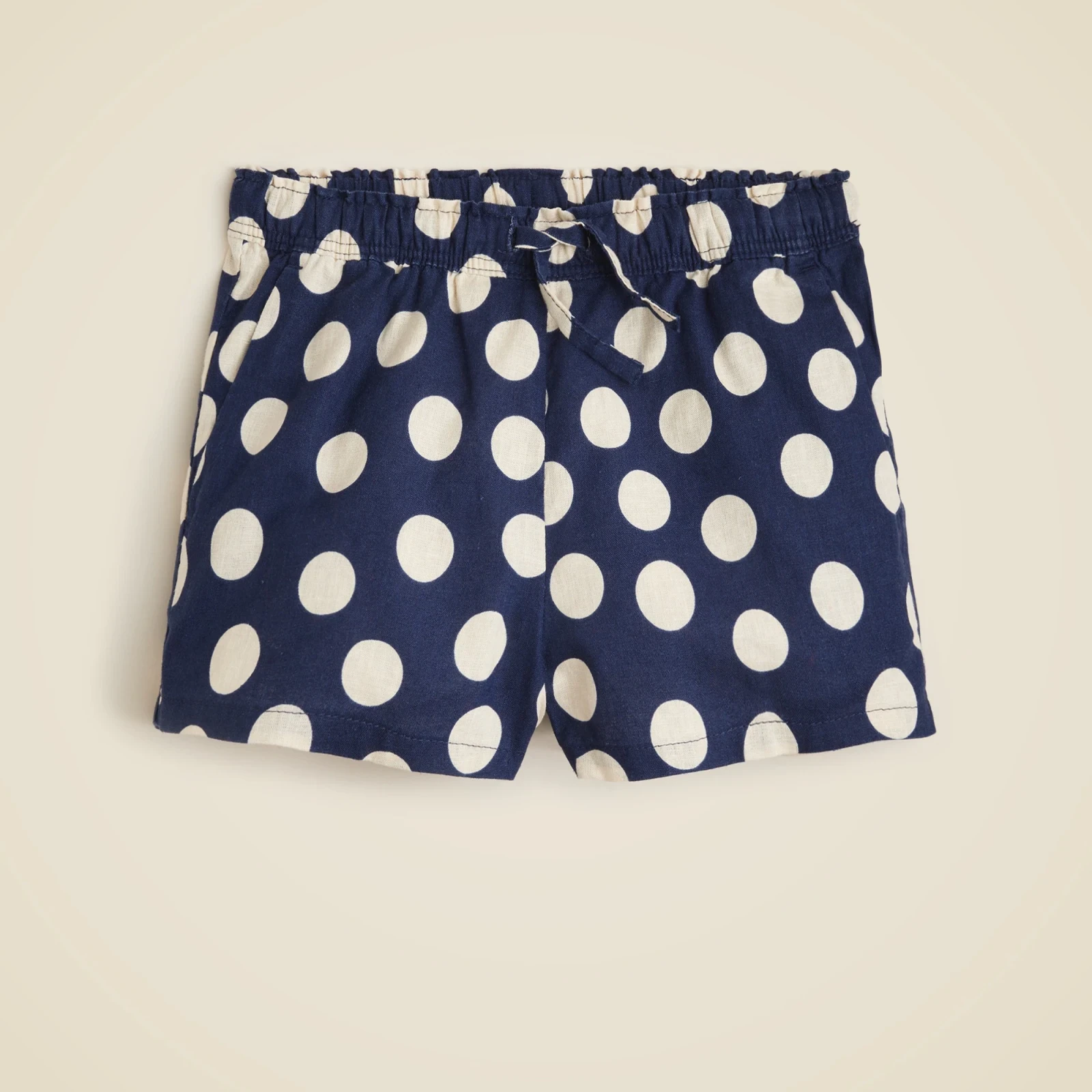 Girls' Soleil short in linen-cotton blend