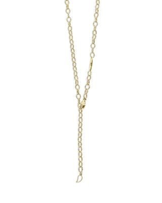 Lagos 18K Yellow Gold Signature Caviar Beaded Oval Link Necklace, 18