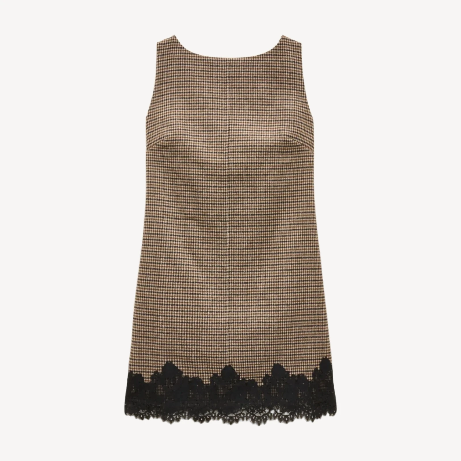 Billie dress in houndstooth wool blend