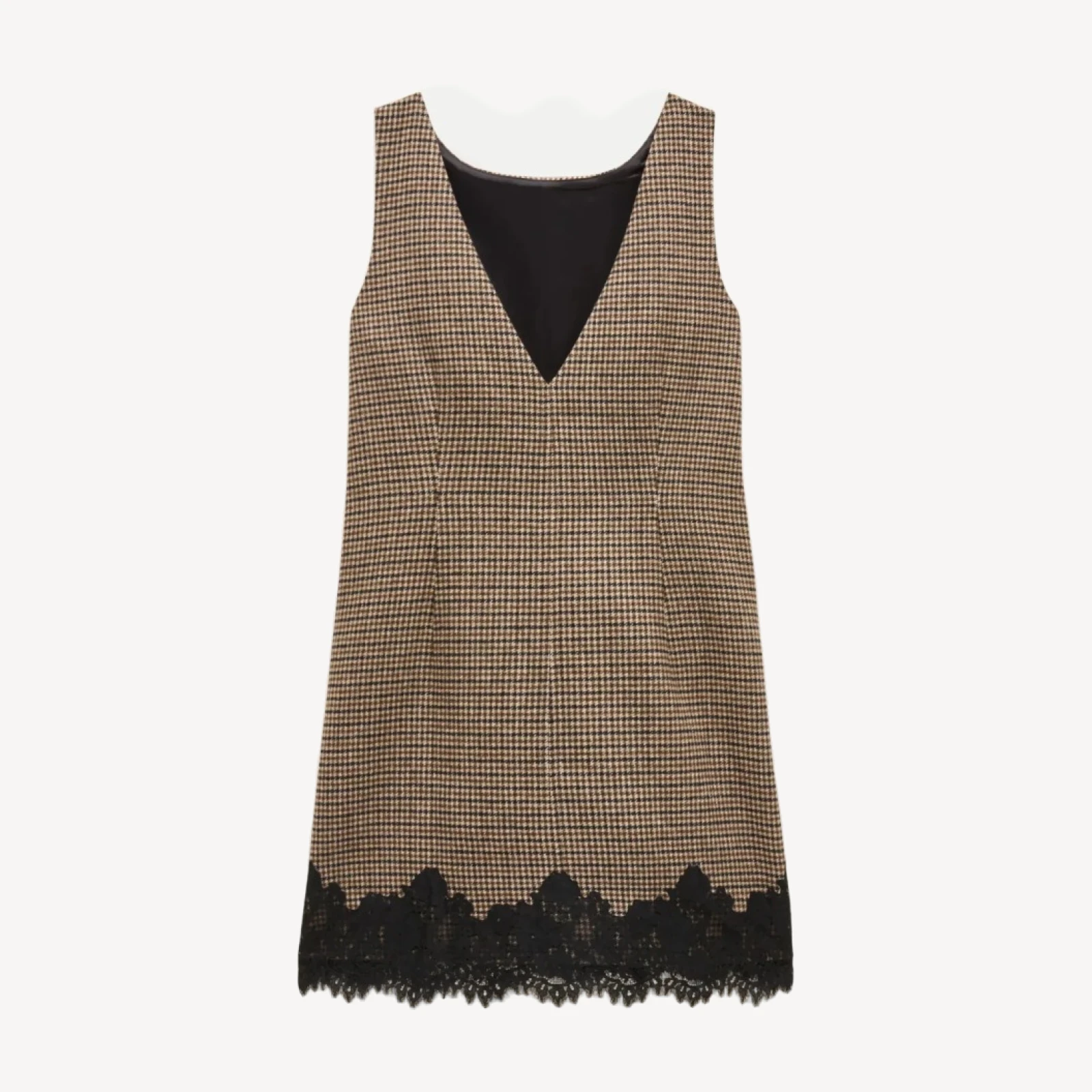 Billie dress in houndstooth wool blend