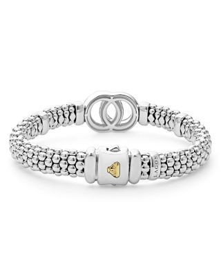 Lagos 18K Yellow Gold & Sterling Silver Signature Caviar Interlocking Circle Beaded Bracelet