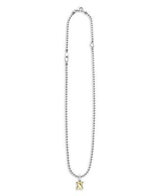 Lagos 18K Yellow Gold & Sterling Silver Embrace X Pendant Necklace, 16-18