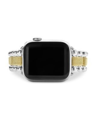 Lagos Caviar 18K Gold & Sterling Silver Beaded Apple Watch Bracelet, 38mm-45mm