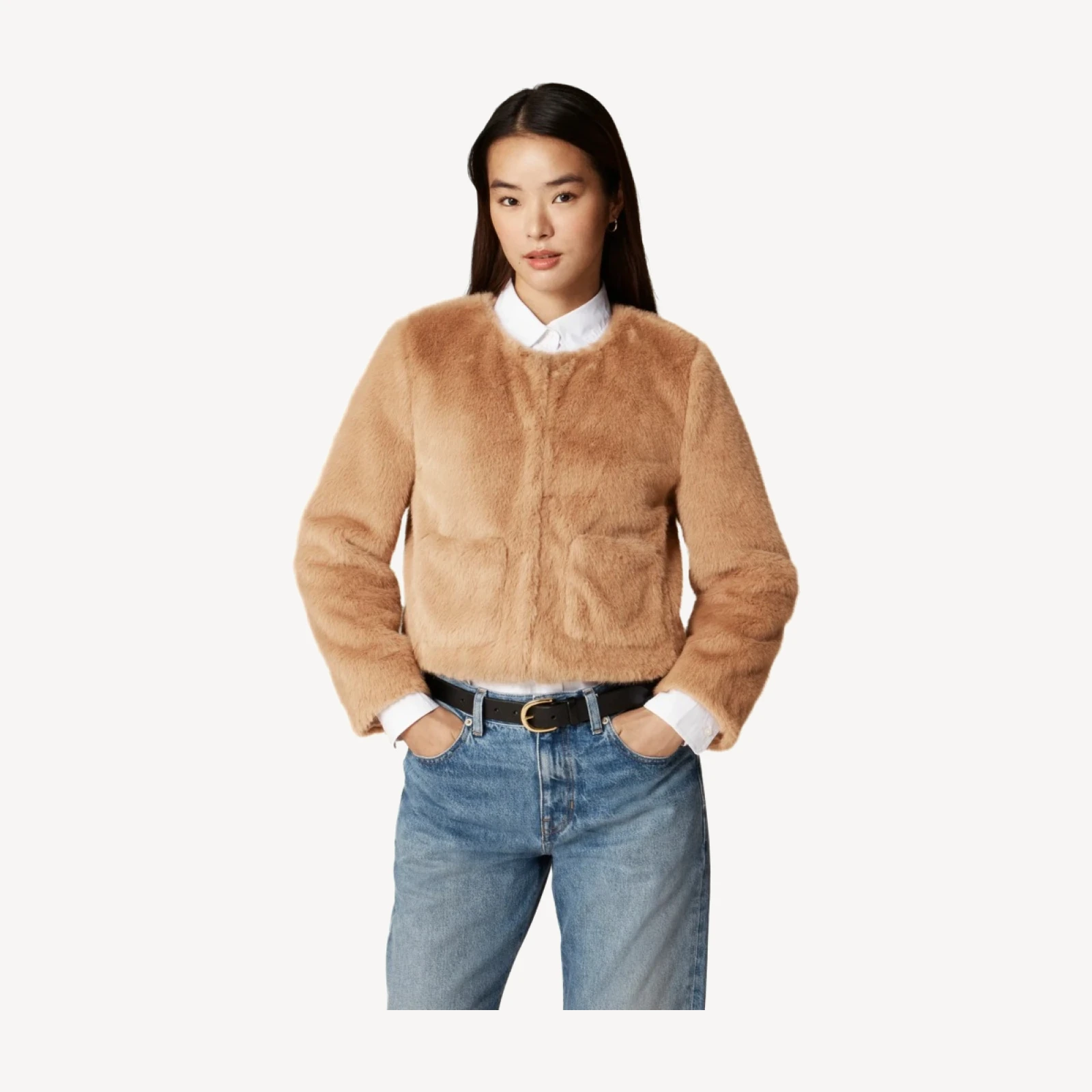 Faux-fur lady jacket