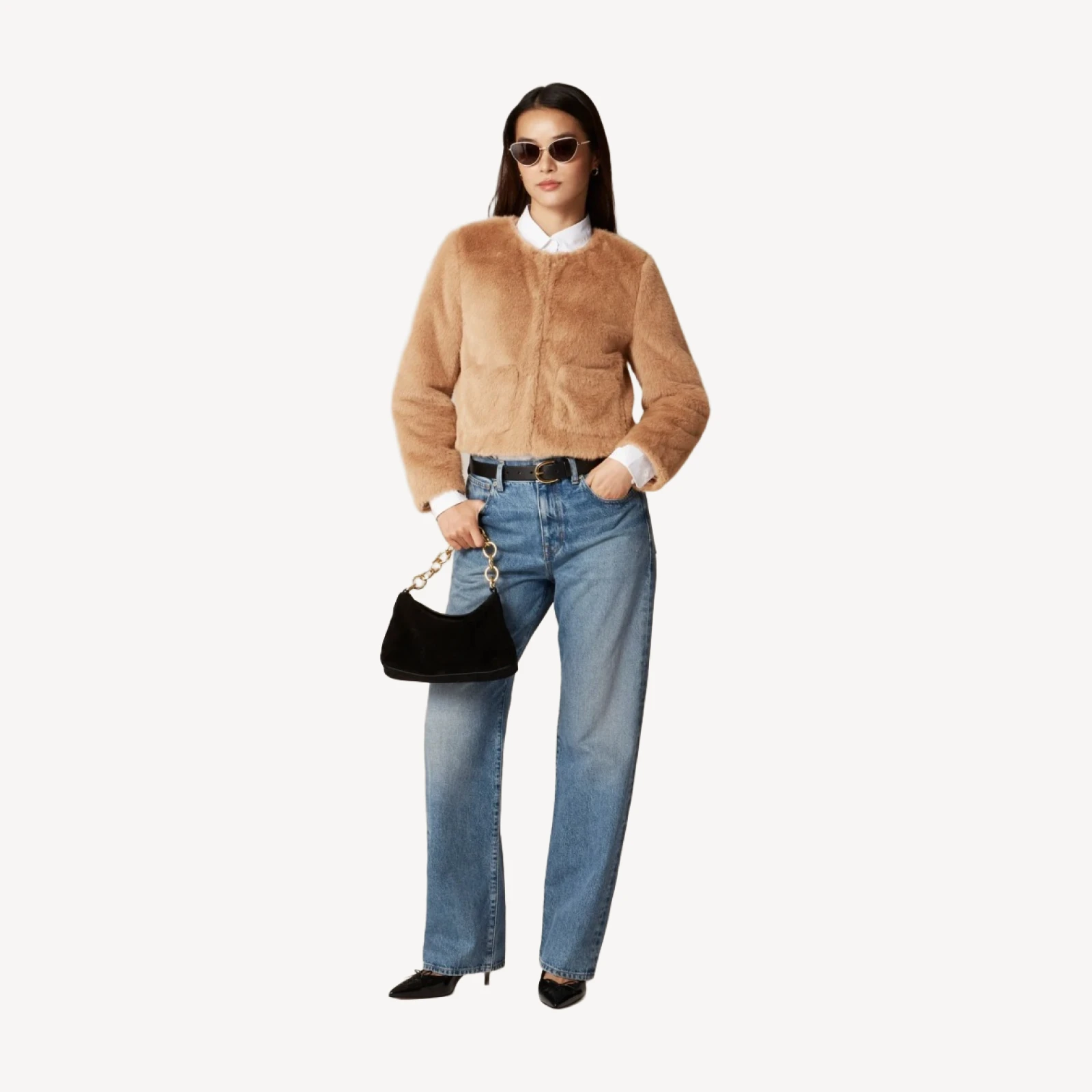 Faux-fur lady jacket