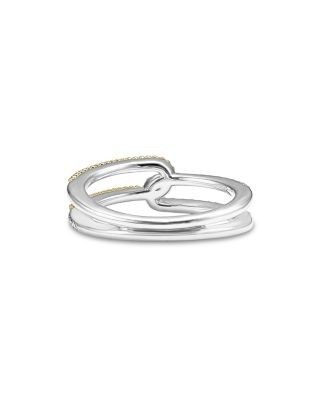 Lagos 18K Yellow Gold & Sterling Silver Caviar Lux-Clip Diamond Statement Ring - Exclusive