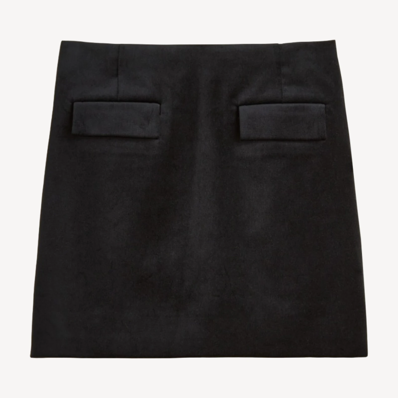 Flap-pocket mini skirt in velvet