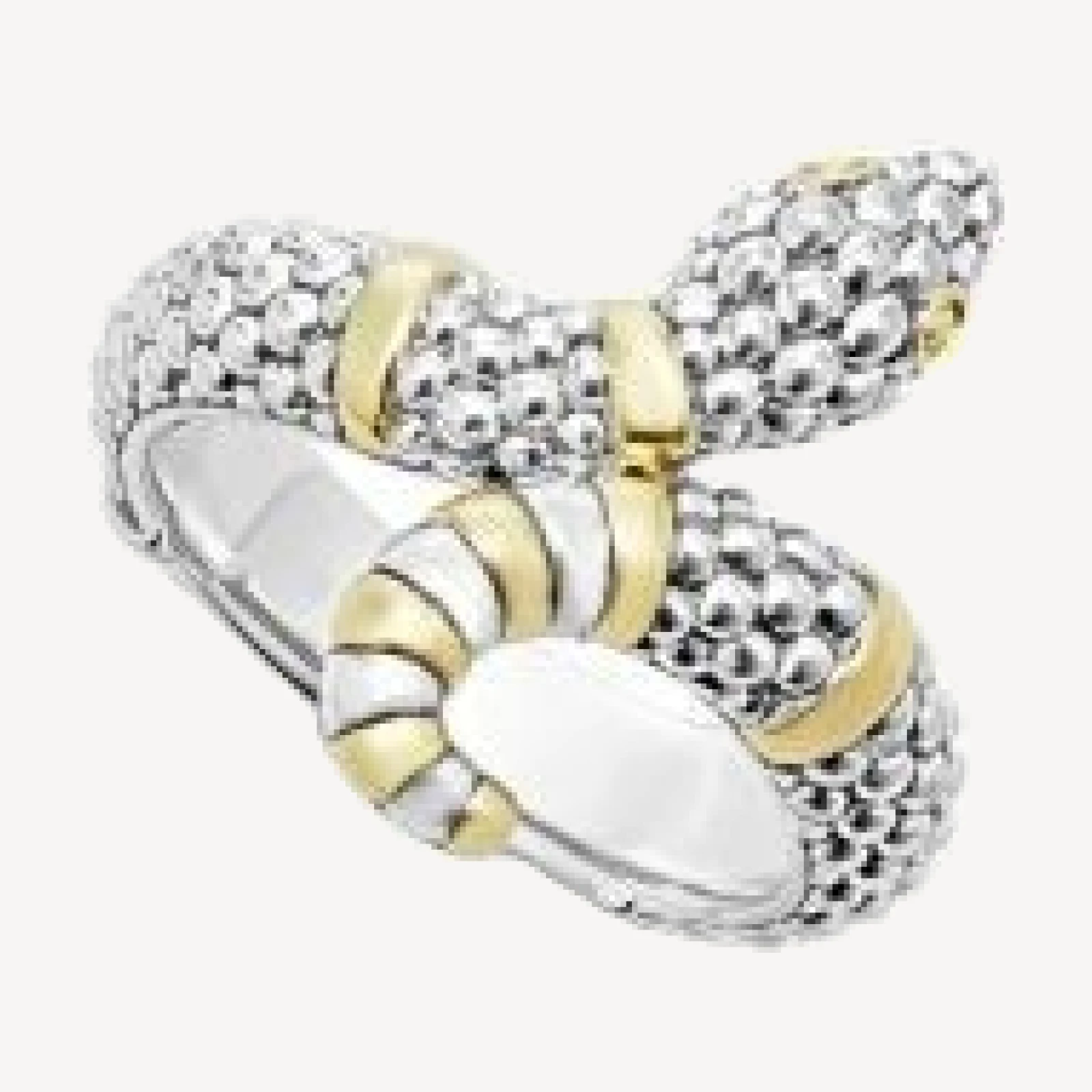 Lagos 18K Yellow Gold & Sterling Silver Rare Wonders Caviar Bead Snake Ring