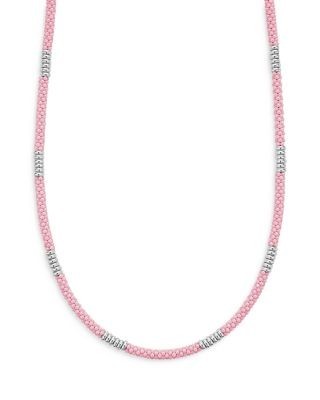 Lagos Sterling Silver Pink Caviar Pink Ceramic Bead Collar Necklace, 18
