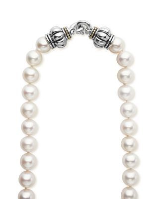 Lagos 18K Yellow Gold & Sterling Silver Luna Cultured Freshwater Pearl Collar Necklace, 18