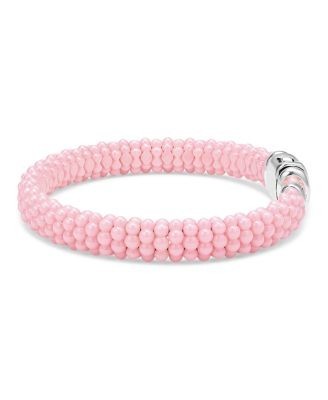 Lagos Sterling Silver Pink Caviar Pink Ceramic Beaded Bracelet