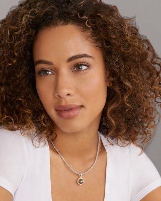 Lagos 18K Yellow Gold & Sterling Silver Luna Black Tahitian Pearl & Diamond Pendant Necklace, 16