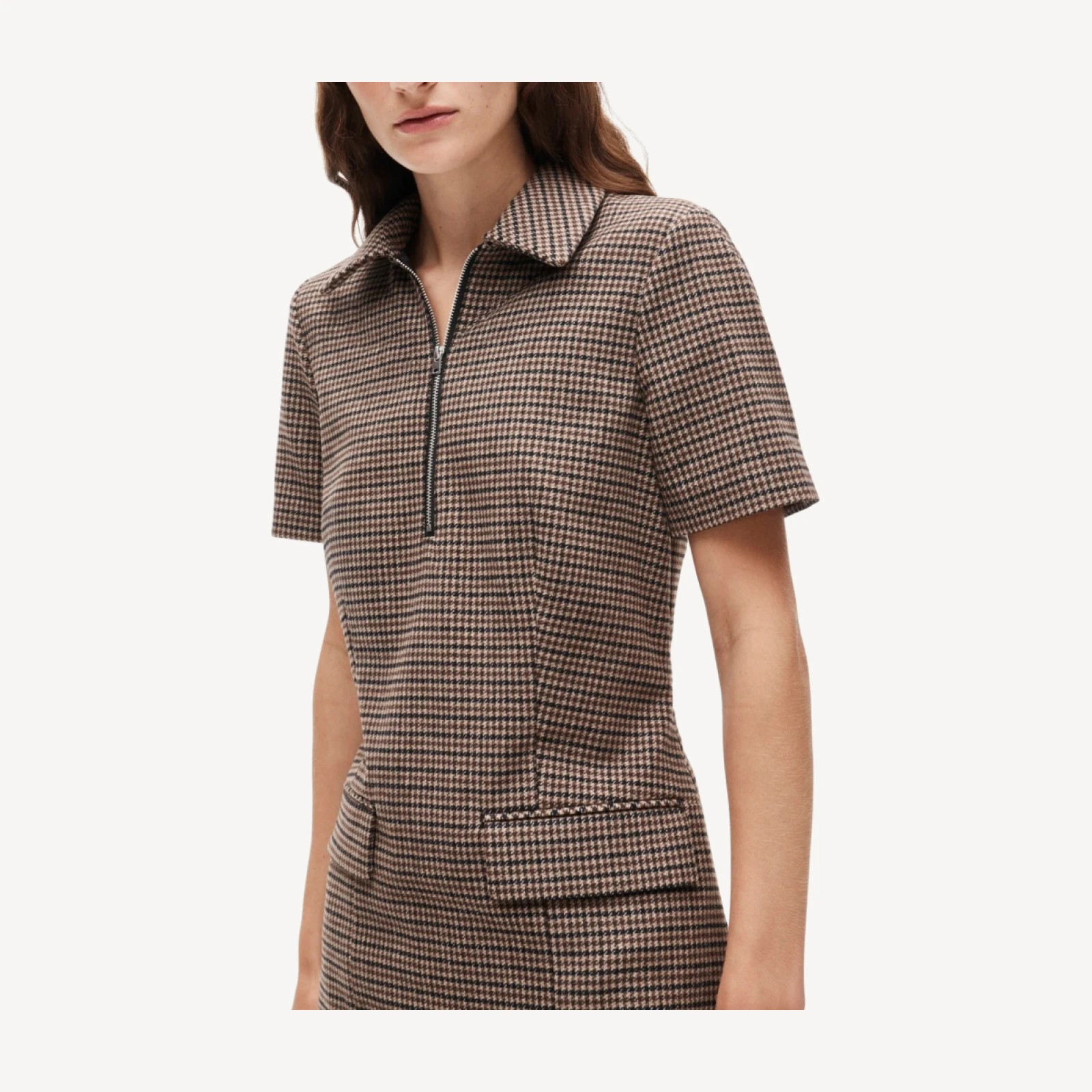 Parc dress in houndstooth wool blend